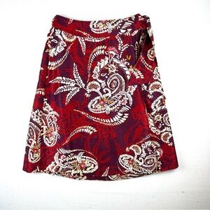 Talbots Paisley Silk Wrap Skirt Office